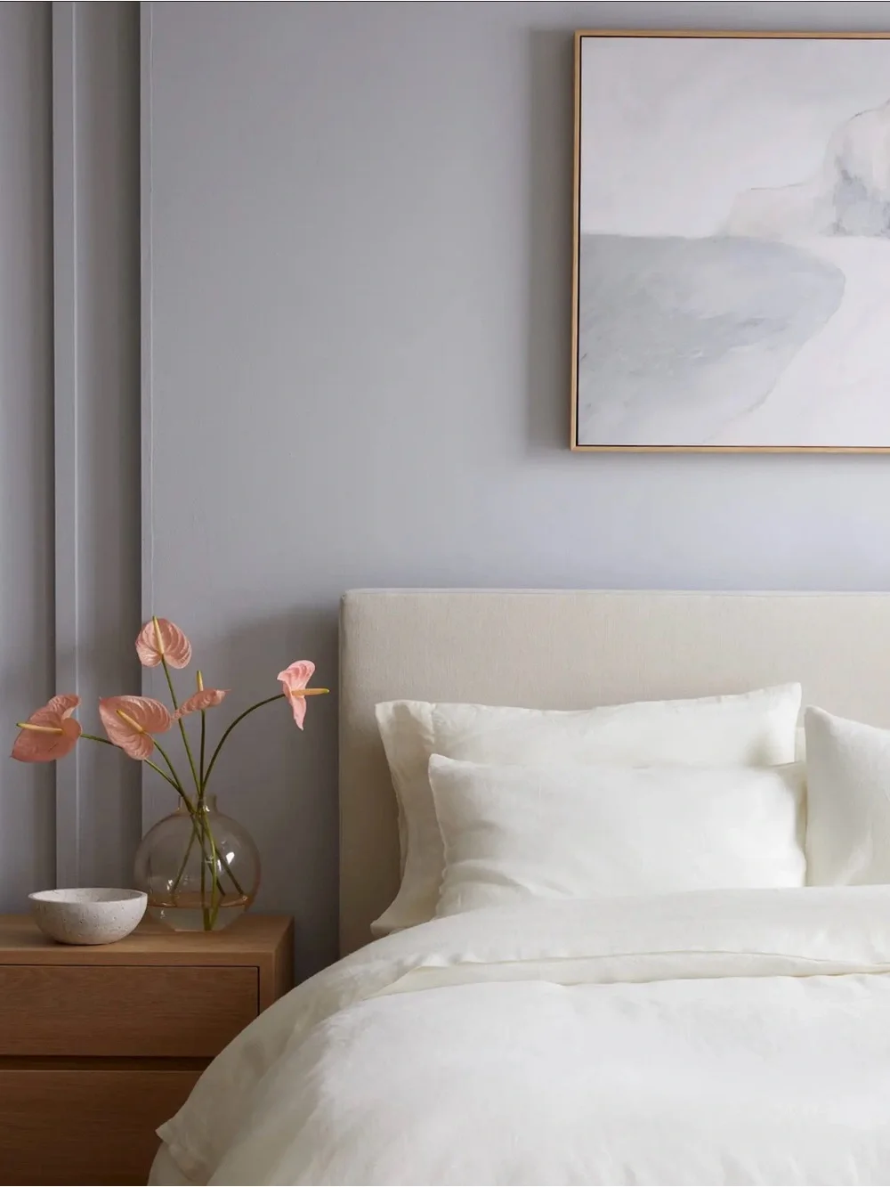 NWOT European Linen Duvet Set - Ivory King/CalKing - Retail $214